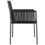 Sillas jardín con cojines 2 uds ratán PE negro 54x60,5x83,5cm de vidaXL, Sillas de jardín - Ref: Foro24-364102, Precio: 137,2...