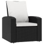 Sillón reclinable de jardín con cojines ratán sintético negro de vidaXL, Sillas de jardín - Ref: Foro24-364105, Precio: 194,1...