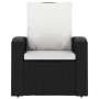 Sillón reclinable de jardín con cojines ratán sintético negro de vidaXL, Sillas de jardín - Ref: Foro24-364105, Precio: 194,1...