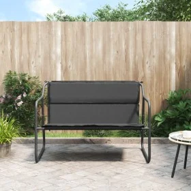 2-Sitzer Gartenbank Stahl mit anthrazitgrauem Kissen von vidaXL, Gartenbänke - Ref: Foro24-364106, Preis: 84,25 €, Rabatt: %