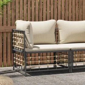 Garden corner sofa with beige synthetic rattan cushions by vidaXL, Modular outdoor sofas - Ref: Foro24-364130, Price: 68,43 €...