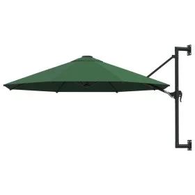 Sombrilla de pared con barra de metal 300 cm verde de vidaXL, Sombrillas - Ref: Foro24-44864, Precio: 102,86 €, Descuento: %