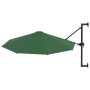 Sombrilla de pared con barra de metal 300 cm verde de vidaXL, Sombrillas - Ref: Foro24-44864, Precio: 96,46 €, Descuento: %