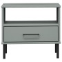 Mesita de noche con patas de metal OSLO madera maciza pino gris de vidaXL, Mesas auxiliares - Ref: Foro24-351031, Precio: 47,...