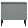 Mesita de noche con patas de metal OSLO madera maciza pino gris de vidaXL, Mesas auxiliares - Ref: Foro24-351031, Precio: 47,...