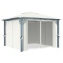 Cenador con cortina color crema aluminio 300x300 cm de vidaXL, Carpas y cenadores - Ref: Foro24-48042, Precio: 469,87 €, Desc...