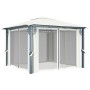 Cenador con cortina color crema aluminio 300x300 cm de vidaXL, Carpas y cenadores - Ref: Foro24-48042, Precio: 469,87 €, Desc...