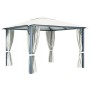 Cenador con cortina color crema aluminio 300x300 cm de vidaXL, Carpas y cenadores - Ref: Foro24-48042, Precio: 469,87 €, Desc...