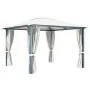 Cenador con cortina color crema aluminio 300x300 cm de vidaXL, Carpas y cenadores - Ref: Foro24-48042, Precio: 474,79 €, Desc...