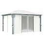Cenador con cortina color crema aluminio 400x300 cm de vidaXL, Carpas y cenadores - Ref: Foro24-48044, Precio: 490,03 €, Desc...