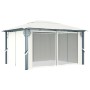 Cenador con cortina color crema aluminio 400x300 cm de vidaXL, Carpas y cenadores - Ref: Foro24-48044, Precio: 490,03 €, Desc...