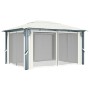 Cenador con cortina color crema aluminio 400x300 cm de vidaXL, Carpas y cenadores - Ref: Foro24-48044, Precio: 490,03 €, Desc...