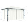 Cenador con cortina color crema aluminio 400x300 cm de vidaXL, Carpas y cenadores - Ref: Foro24-48044, Precio: 490,03 €, Desc...