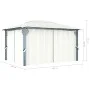 Cenador con cortina color crema aluminio 400x300 cm de vidaXL, Carpas y cenadores - Ref: Foro24-48044, Precio: 537,65 €, Desc...