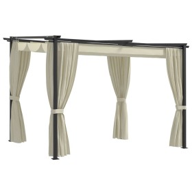 Cenador con cortinas acero color crema 3x3 m de vidaXL, Carpas y cenadores - Ref: Foro24-48050, Precio: 354,89 €, Descuento: %