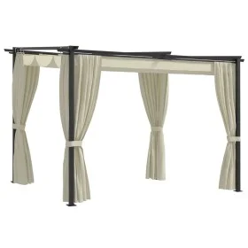 Cenador con cortinas acero color crema 3x3 m de vidaXL, Carpas y cenadores - Ref: Foro24-48050, Precio: 348,72 €, Descuento: %