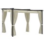 Cenador con cortinas acero color crema 3x3 m de vidaXL, Carpas y cenadores - Ref: Foro24-48050, Precio: 354,89 €, Descuento: %