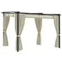 Cenador con cortinas acero color crema 3x3 m de vidaXL, Carpas y cenadores - Ref: Foro24-48050, Precio: 348,72 €, Descuento: %