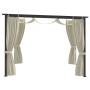 Cenador con cortinas acero color crema 3x3 m de vidaXL, Carpas y cenadores - Ref: Foro24-48050, Precio: 354,89 €, Descuento: %