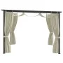 Cenador con cortinas acero color crema 3x3 m de vidaXL, Carpas y cenadores - Ref: Foro24-48050, Precio: 348,72 €, Descuento: %