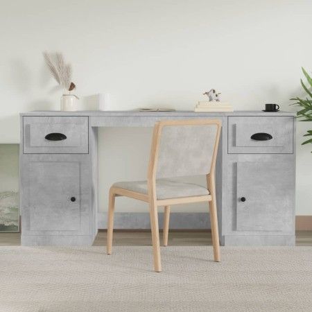 Escritorio con armario contrachapada gris hormigón de vidaXL, Escritorios - Ref: Foro24-3185331, Precio: 137,29 €, Descuento: %
