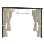Cenador con cortinas acero color crema 3x3 m de vidaXL, Carpas y cenadores - Ref: Foro24-48050, Precio: 354,89 €, Descuento: %