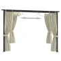 Cenador con cortinas acero color crema 3x3 m de vidaXL, Carpas y cenadores - Ref: Foro24-48050, Precio: 348,72 €, Descuento: %