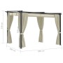 Cenador con cortinas acero color crema 3x3 m de vidaXL, Carpas y cenadores - Ref: Foro24-48050, Precio: 354,89 €, Descuento: %