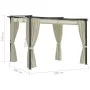 Cenador con cortinas acero color crema 3x3 m de vidaXL, Carpas y cenadores - Ref: Foro24-48050, Precio: 348,72 €, Descuento: %