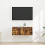Mueble de TV Montado en la Pared 2 pcs Roble ahumado en Muebles TV | Comprar online en Foru.es