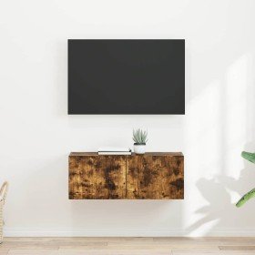 Mueble de TV Montado en la Pared 2 pcs Roble ahumado en Muebles TV | Comprar online en Foru.es