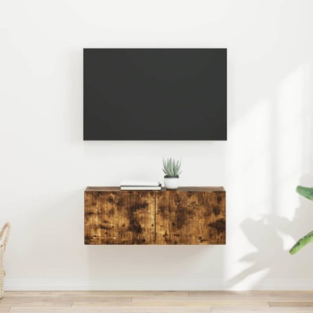 Mueble de TV Montado en la Pared 2 pcs Roble ahumado en Muebles TV | Comprar online en Foru.es