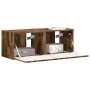Mueble de TV Montado en la Pared 2 pcs Roble ahumado en Muebles TV | Comprar online en Foru.es