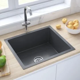 Handgefertigte Spüle aus schwarzem Edelstahl von vidaXL, Sinkt - Ref: Foro24-51503, Preis: 106,43 €, Rabatt: %