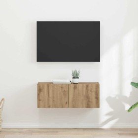 Mueble de TV Montado en la Pared 2 pcs Roble Artesanal en Muebles TV | Comprar online en Foru.es