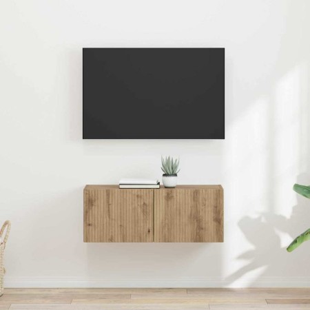 Mueble de TV Montado en la Pared 2 pcs Roble Artesanal en Muebles TV | Comprar online en Foru.es