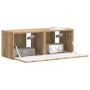 Mueble de TV Montado en la Pared 2 pcs Roble Artesanal en Muebles TV | Comprar online en Foru.es