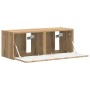 Mueble de TV Montado en la Pared 2 pcs Roble Artesanal en Muebles TV | Comprar online en Foru.es