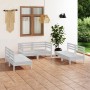 Juego de muebles de jardín 6 piezas madera maciza pino blanco en Conjuntos de jardín | Comprar online en Foru.es