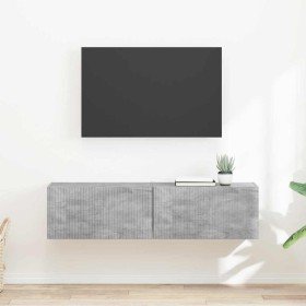 Mueble de TV Montado en la Pared 2 pcs Concreto en Muebles TV | Comprar online en Foru.es