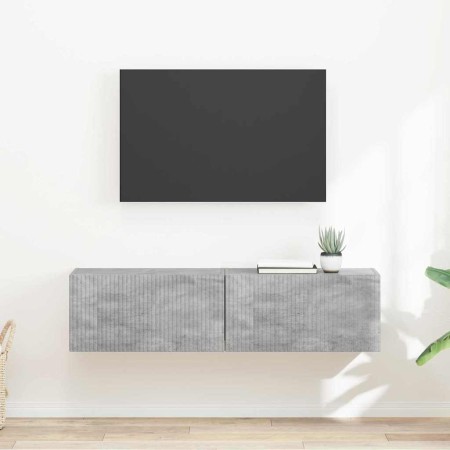 Mueble de TV Montado en la Pared 2 pcs Concreto en Muebles TV | Comprar online en Foru.es