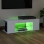 Mueble de TV con luces LED blanco 90x39x30 cm de vidaXL, Muebles TV - Ref: Foro24-804238, Precio: 55,15 €, Descuento: %