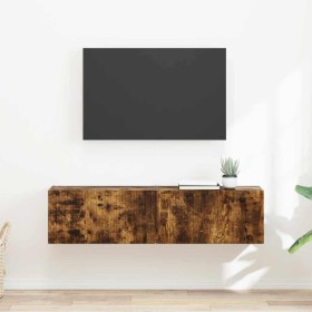 Mueble de TV Montado en la Pared 2 pcs Roble ahumado en Muebles TV | Comprar online en Foru.es