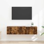 Mueble de TV Montado en la Pared 2 pcs Roble ahumado en Muebles TV | Comprar online en Foru.es