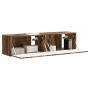 Mueble de TV Montado en la Pared 2 pcs Roble ahumado en Muebles TV | Comprar online en Foru.es