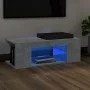 Mueble de TV con luces LED gris hormigón 90x39x30 cm de vidaXL, Muebles TV - Ref: Foro24-804242, Precio: 45,63 €, Descuento: %