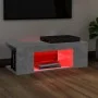 Mueble de TV con luces LED gris hormigón 90x39x30 cm de vidaXL, Muebles TV - Ref: Foro24-804242, Precio: 45,63 €, Descuento: %