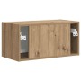 Mueble de TV Montado en la Pared Roble Artesanal en Muebles TV | Comprar online en Foru.es