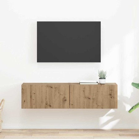 Mueble de TV Montado en la Pared 2 pcs Roble Artesanal en Muebles TV | Comprar online en Foru.es