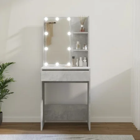 Concrete gray LED dressing table 60x40x140 cm by vidaXL, Bedroom Dressers - Ref: Foro24-808832, Price: 99,52 €, Discount: %